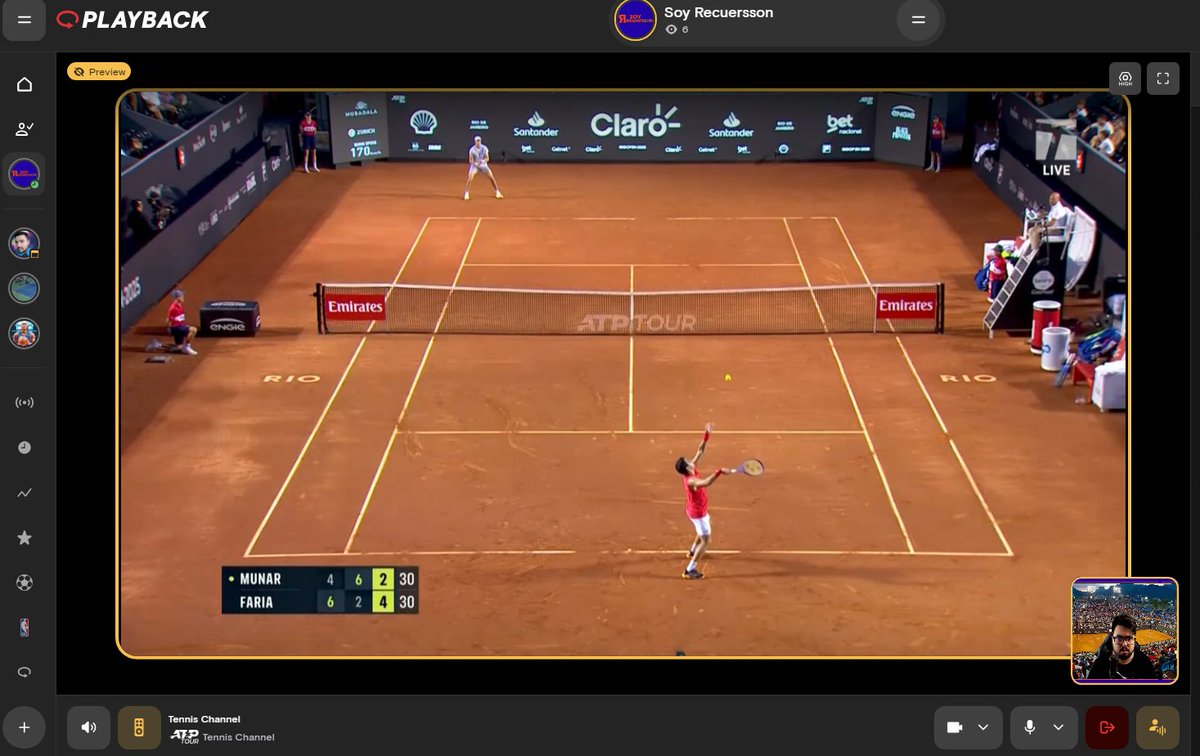 YA VENIMOS EN playback.tv/soyrecuersson con la jornada nocturna en el ATP 500 de Rio  Suscribanse y pidan acceso para ver todo el tenis en Playback.tv.
