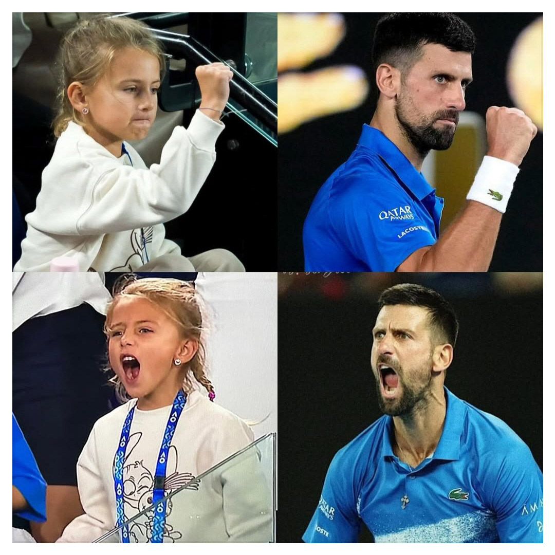 This is too cute. Like Father, like Daughter. #Djokovic
