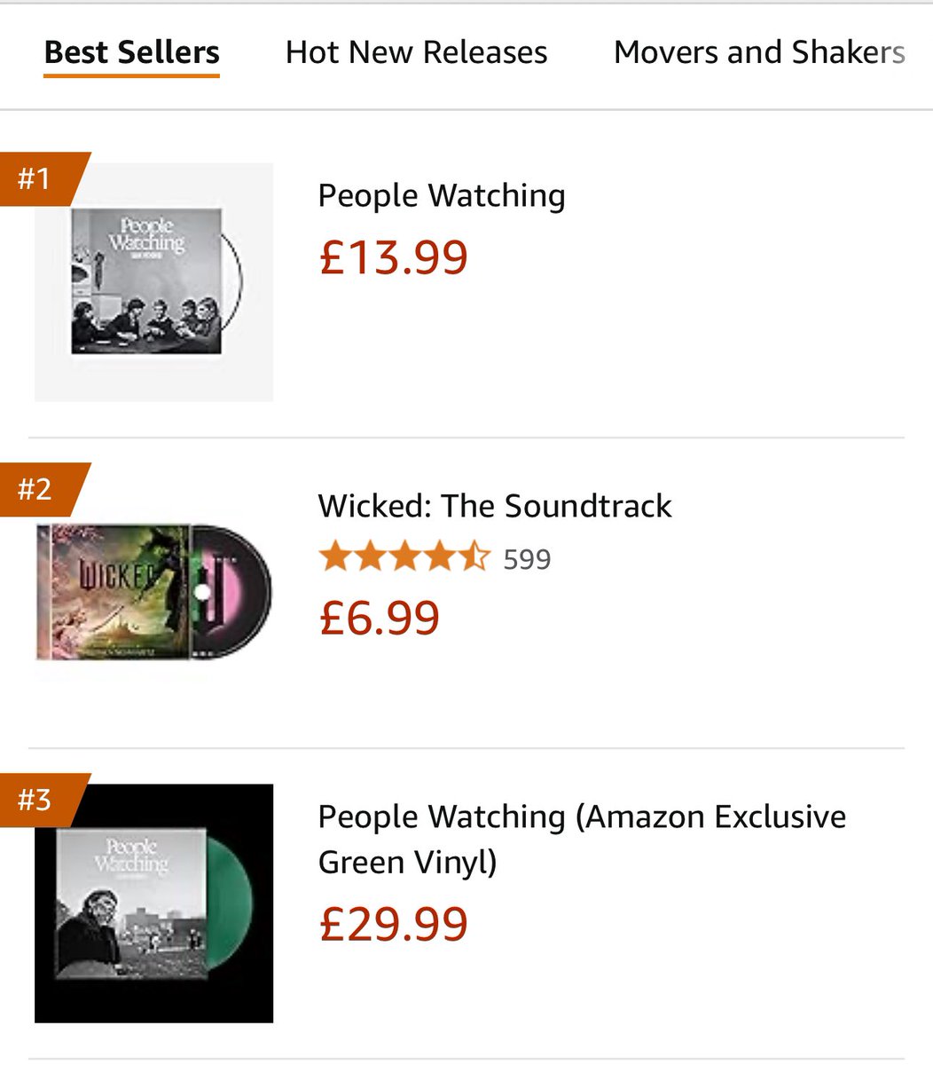 YouGhostTrack's tweet image. People Watching is currently the best selling Vinyl &amp;amp; CD In the UK on Amazon 🇬🇧
