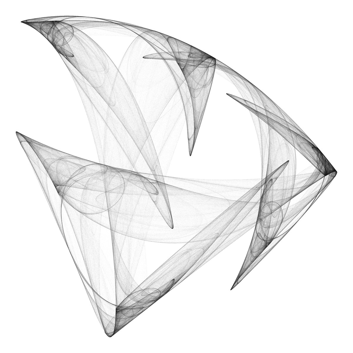 CmonMattTHINK's tweet image. An angelfish-like quadratic chaotic attractor
#mathart #Mathematica
