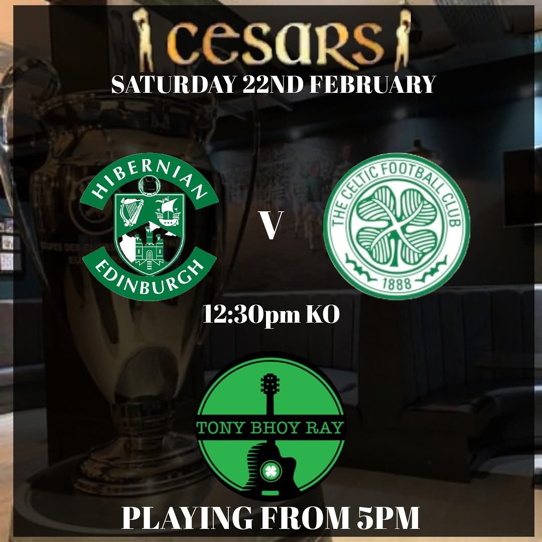 Come along and enjoy the bhoys in a fantastic Celtic pub with a wide range of drinks and cocktails available. We then have the fantastic <a href="/TonybhoyRay/">TonybhoyRay</a> at 5pm. 💚🍀