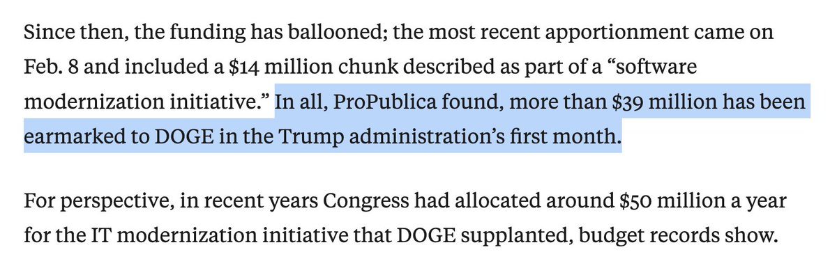 Hey <a href="/elonmusk/">Elon Musk</a>? Why is DOGE blowing cash so much more quickly than the entity it is supposed to be? 

Maybe YOU'RE the waste and abuse? 

propublica.org/article/doge-t…