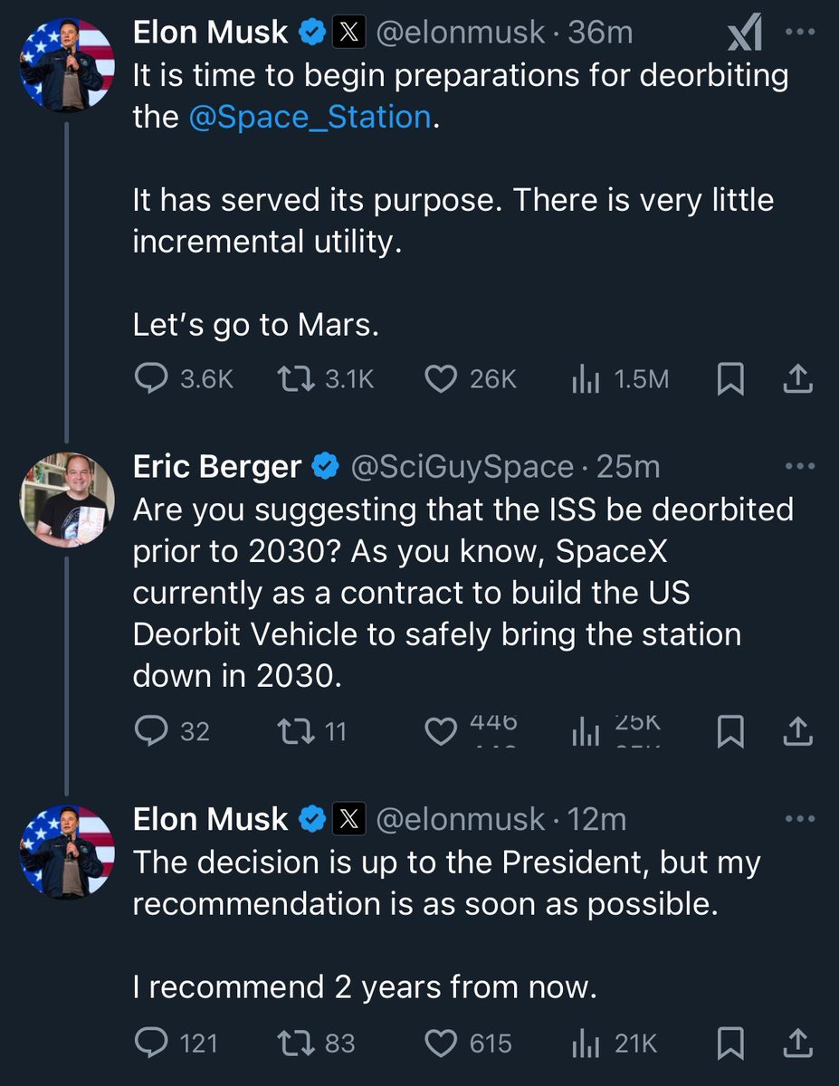 ISS Commander: Elon is a liar

Elon: Mr. President can we deorbit the ISS tomorrow