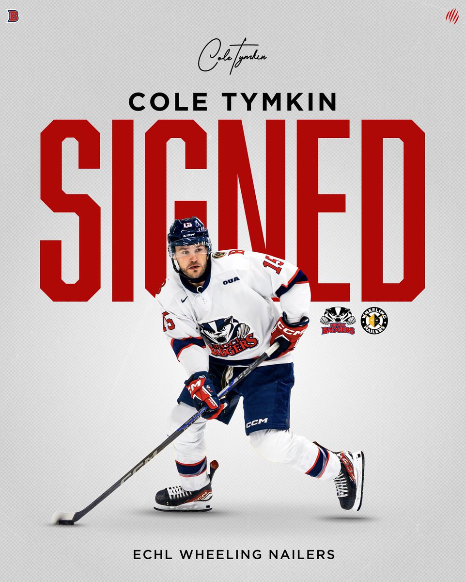 Wishing a huge congratulations to Cole Tymkin who has signed with the <a href="/WheelingNailers/">x - Wheeling Nailers</a> of the <a href="/ECHL/">ECHL</a> ‼️🦡