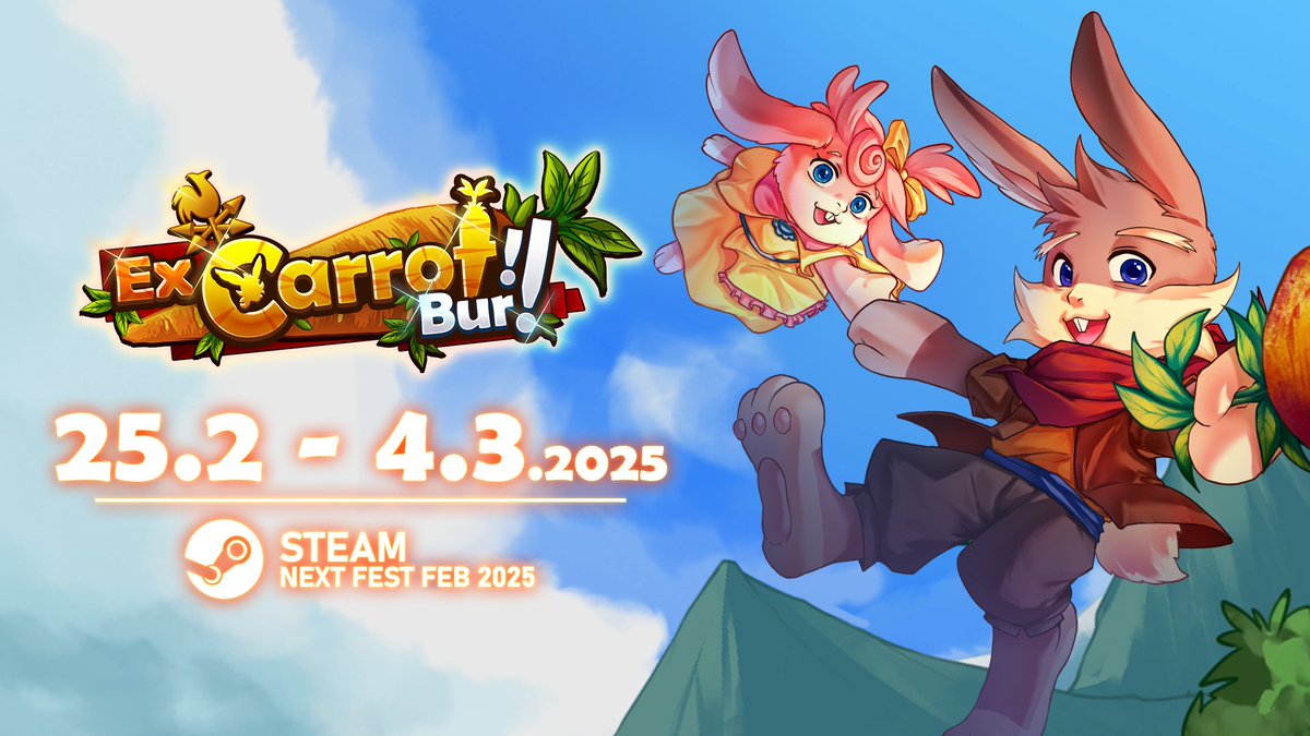 RtgsStudio's tweet photo. Play as Castor, a rabbit farmer and start your journey to rescue his love, Daisy.

#ExCarrotBur!! Demo will be available on Steam during #SteamNextFest Feb 2025.

Add to Wishlist now :
https://t.co/Wh7BlPlxFH https://t.co/aQjTbJxdzM