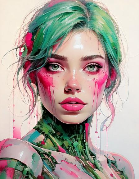 icreatelife's tweet image. QT your 🩷&amp;amp;💚 

#AIイラスト #synthart