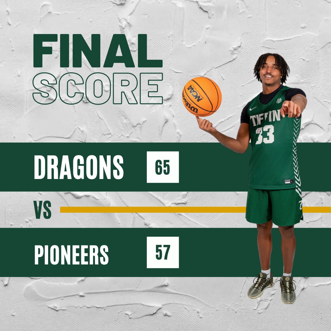 Dragons Win! 🐉🔥 Tiffin defeats Malone 65-57 in a hard-fought battle!

#TUDragons #victory