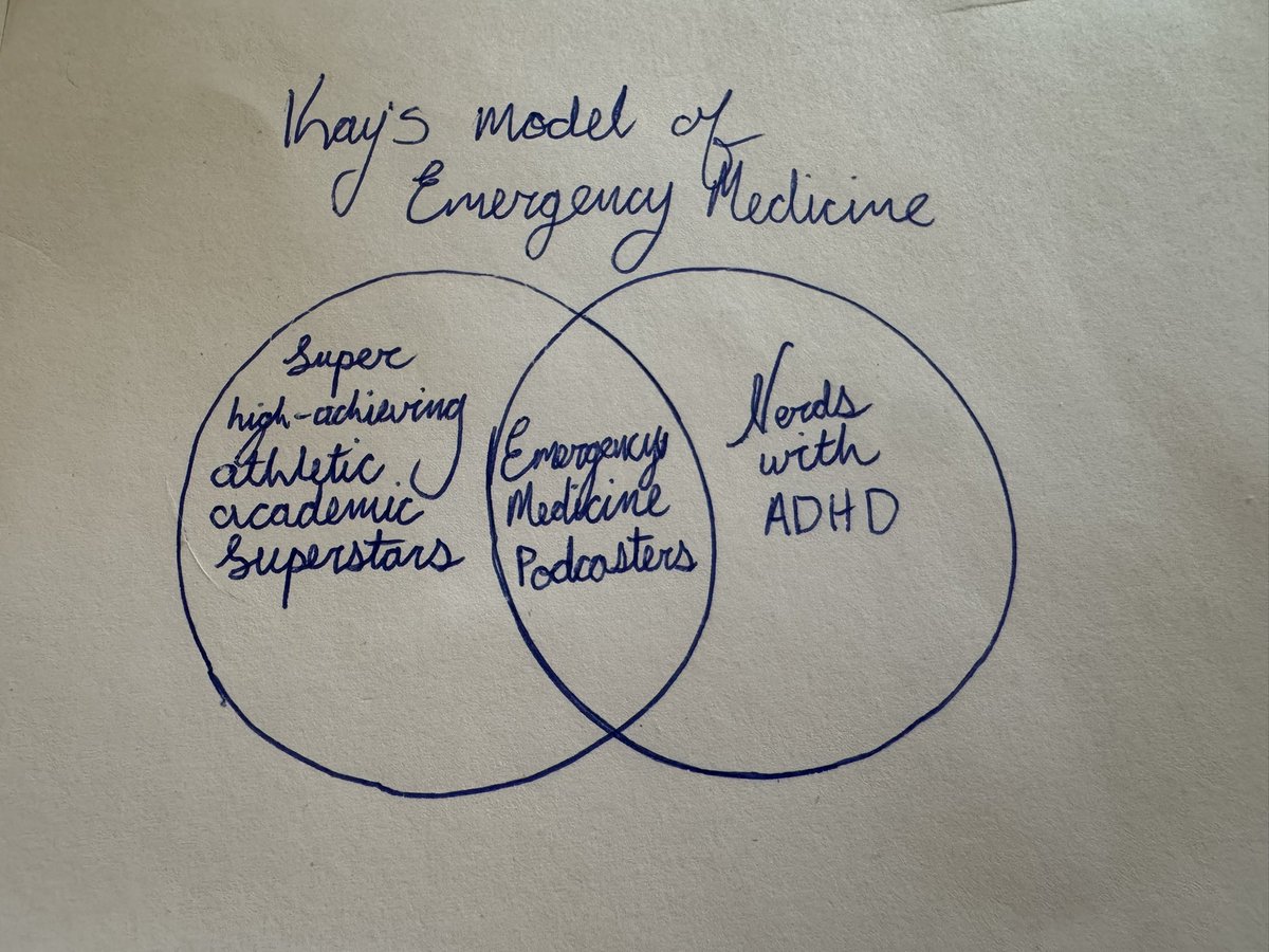 On tonight’s episode of #ThePitt

“Remind me again why we picked this specialty?
“Because we all have ADHD and anything else would be boring as hell.”

Thought I might share my model of emergency medicine as sketched while explaining this world to a friend.