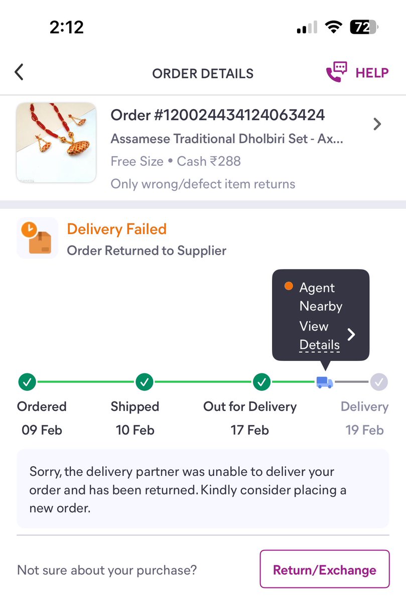 rajeshparam7's tweet photo. @meesho_support I have been closely tracking this order. It has never reached my residential complex nor any attempt made to contact me. I was expecting it for an event and I have to make last minute alternate arrangements. https://t.co/c1BunetMYv