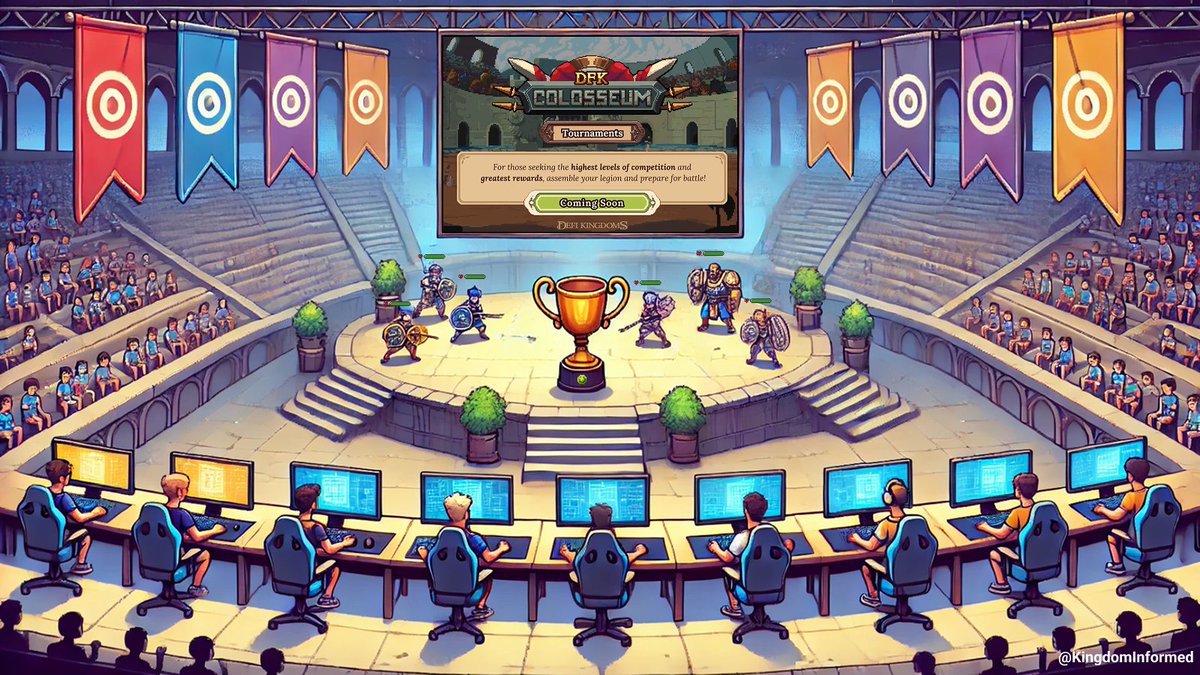 It's happening 💎👀

<a href="/DeFiKingdoms/">DeFi Kingdoms 🔺🌿</a>  PvP Tournaments starts Feb 26 on <a href="/MetisL2/">Metis🌿</a>! 

$75K+ in prizes, NFTs &amp; glory await. 💵$10K grand prize! 🔥Fight or predict to win⚔️

Details: medium.com/defi-kingdoms-… 

#PlayToEarn #PlayandEarn #PvP #CryptoGaming