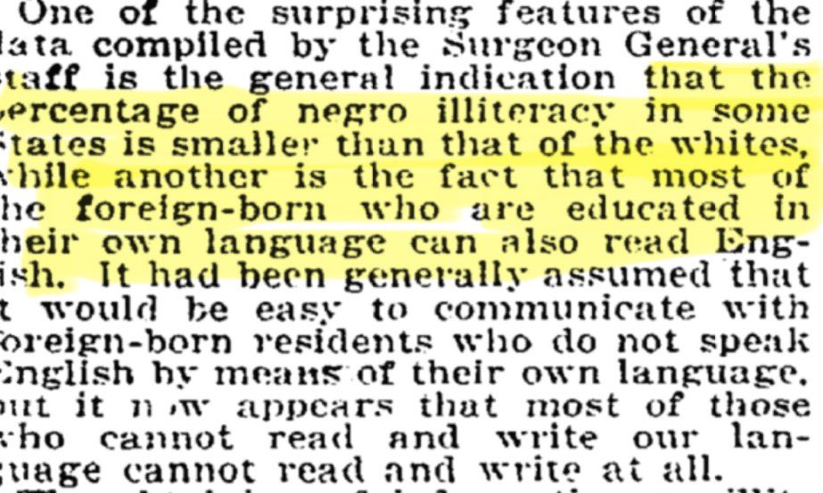 106 years ago this week, the US Army realized that it was hiring unqualified, uneducated, illiterate job candidates because of racial preferences…

White men