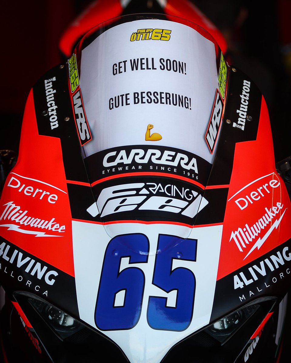 WorldSBK's tweet photo. Special messages for the two #65s from both grids! 💙❤️
Wishing @jonathanrea and @PhilippOettl65 a speedy recovery! 💪
#AustralianWorldSBK 🇦🇺 #WorldSBK https://t.co/CoBUOnYAmw
