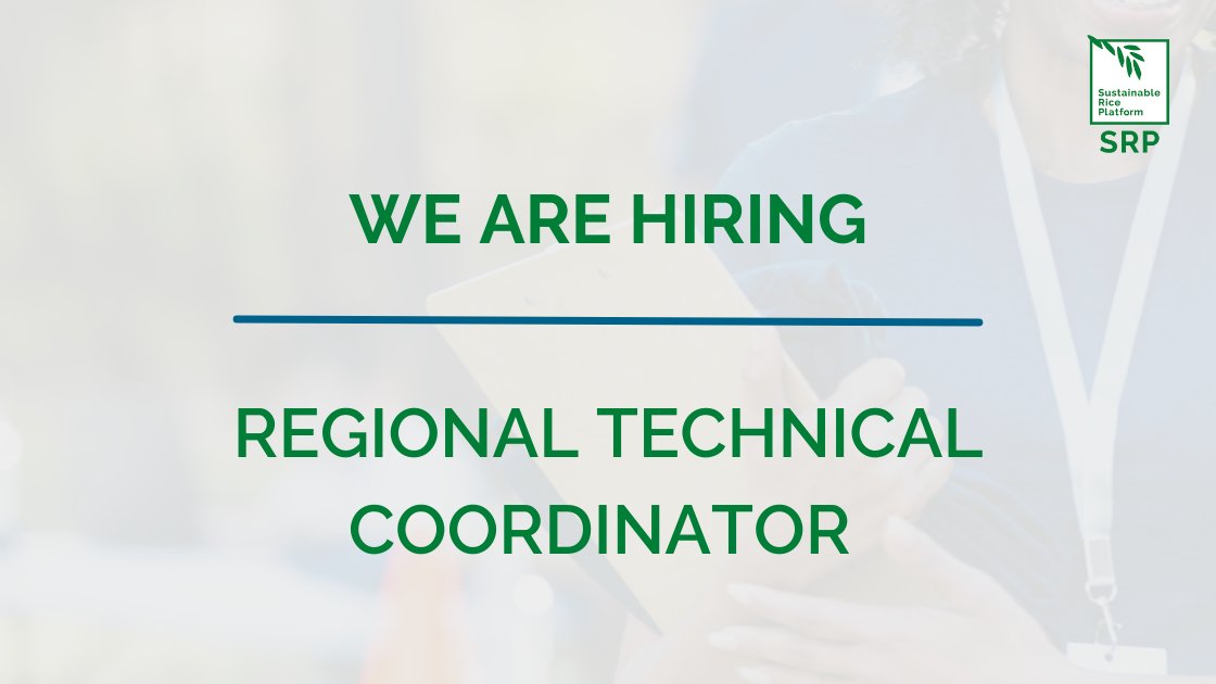 Join Our Team as Regional Technical Coordinator!

SRP is looking for a Regional Technical Coordinator to lead a climate-resilient rice finance project in Bangladesh, Cambodia &amp; Vietnam.

📅 Apply by 15 March 2025

🔗 Learn more &amp; apply: sustainablerice.org/srp-is-hiring-….

#Hiring