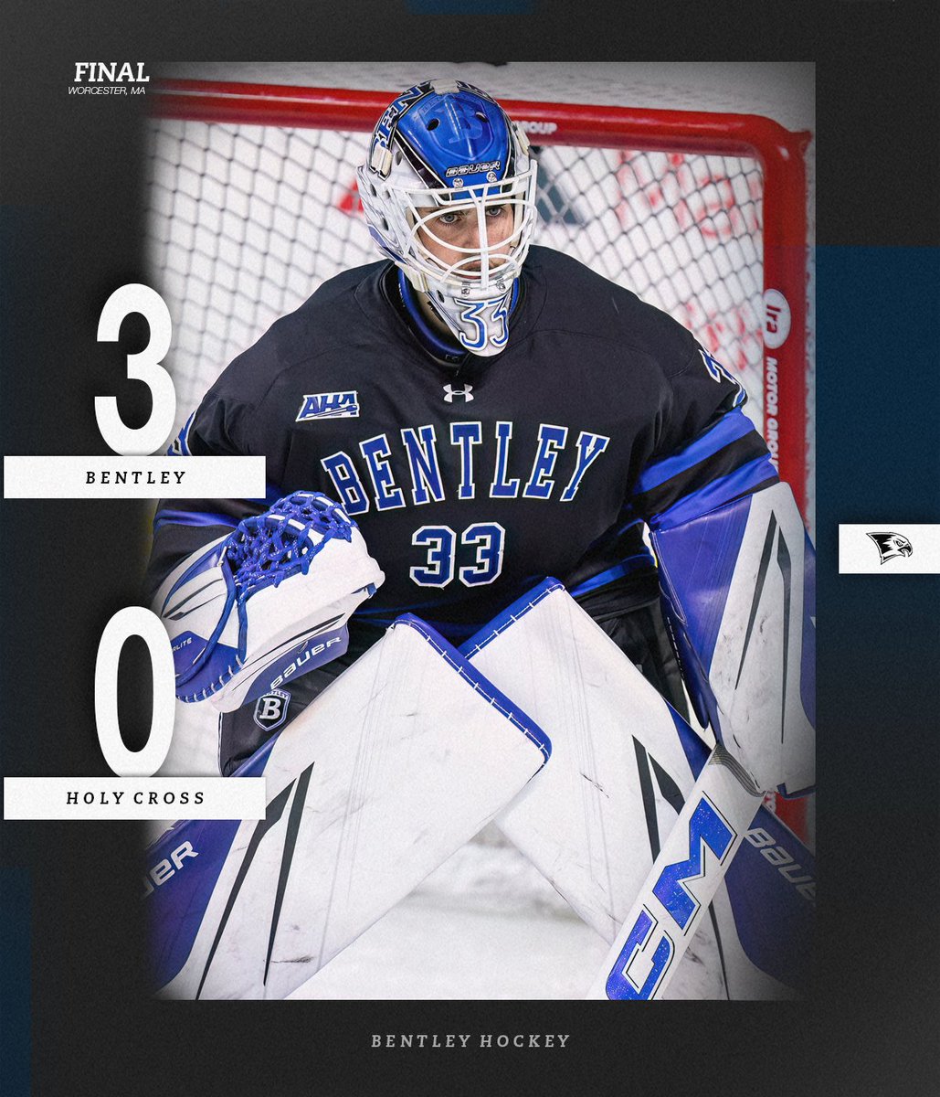 BentleyHockey's tweet image. Bentley earns a huge 3-0 win on the road over Holy Cross.

The Falcons and Connor Hasley record their 8th shutout of the season