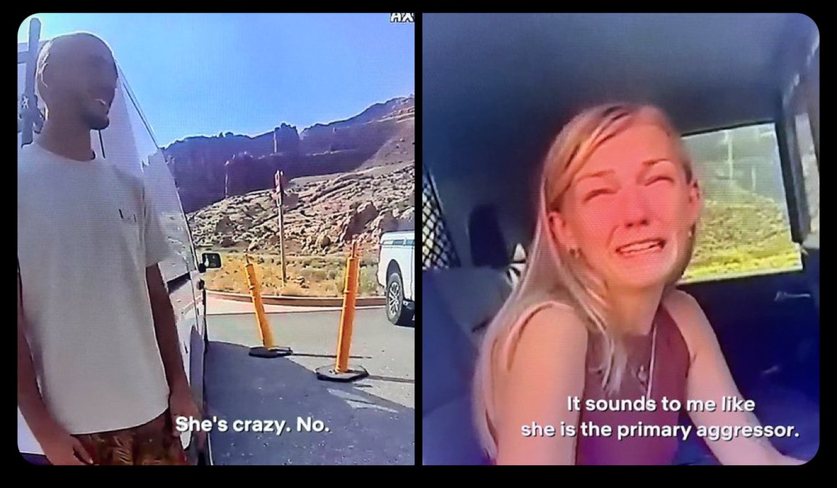 iamlegacy23's tweet photo. Why Moab, Utah law enforcement officials failed #GABBYPETITO ? “She was given the van and told basically beat it while they took him elsewhere. She chose to stay and go find him��� 

They failed her because they misidentified the abuser and completely mishandled the situation.

The 911 caller reported #BrianLaundrie was seen slapping Gabby—yet when officers arrived, they focused on Gabby as the primary aggressor instead (because Brian had some scratches) while she has bruises on her body as well) of recognizing the classic signs of a #domesticviolence victim. She was crying, apologizing, taking the blame—all while Brian was calm, laughing, and deflecting. That’s manipulation 101.

Law enforcement should have recognized the red flags. Instead, they separated them for the night—but without ensuring Gabby had real safety. Saying “she was given the van” ignores the reality of how abusive relationships work. Victims don’t always recognize their own danger. They are manipulated into believing they’re the problem.

Gabby didn’t “choose” to go back—she was trapped in a cycle of abuse. A cycle Moab officers failed to break. And days later, she was gone.

This isn’t about hindsight. This is about recognizing why victims don’t leave and why they need real intervention—before it’s too late.