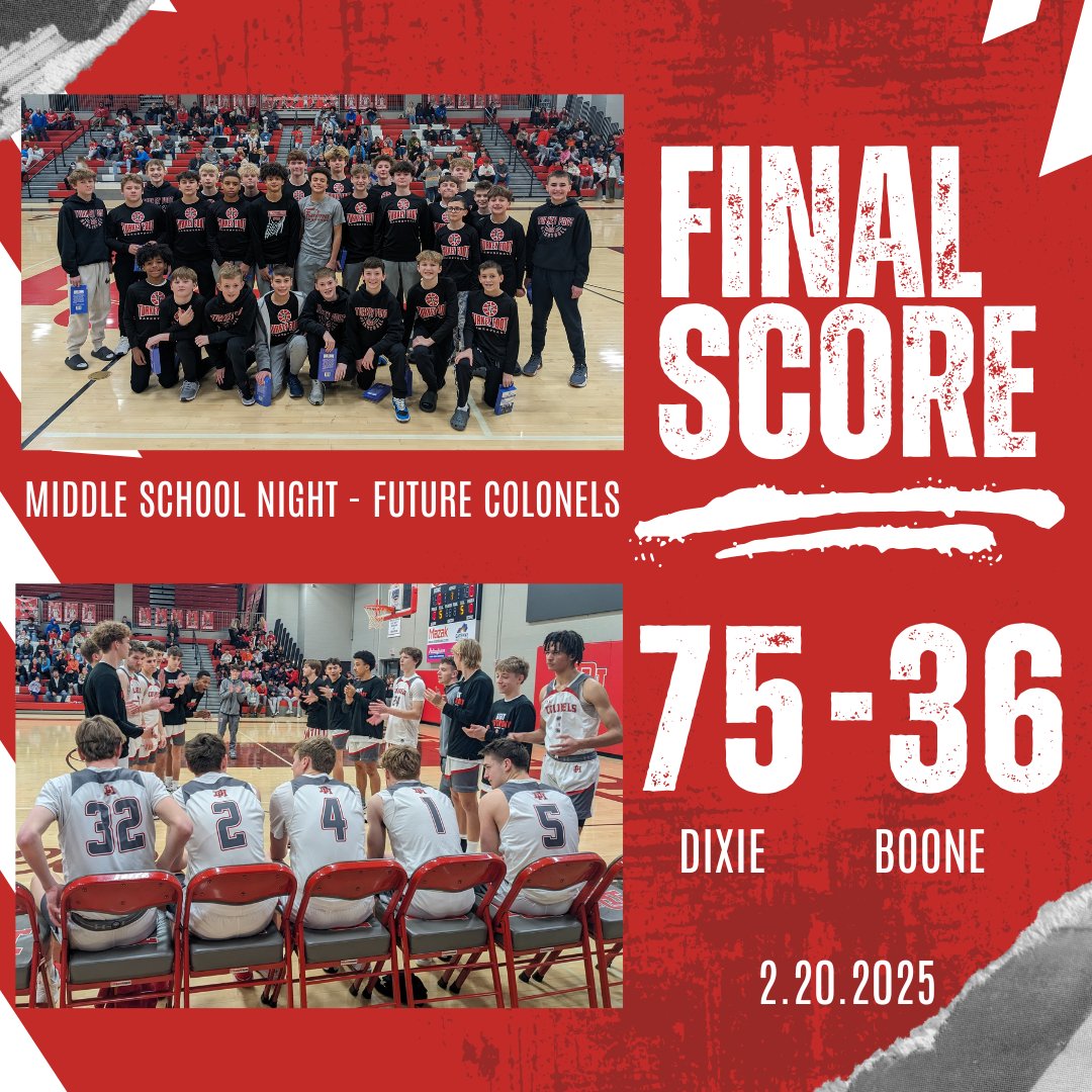 DH Boys Basketball (@dh_basketball) on Twitter photo The Dixie Colonels secured their 20th win on the season as they concluded the regular season vs Boone Co. In addition, they had the privilege of hosting "Middle School Night" and had an amazing turnout of young future players.
<a href="/FootMiddle/">Turkey Foot Middle School</a>
<a href="/DHHSAthletics/">DHHS Athletics</a>
<a href="/DixieHeightsHS/">Dixie Heights High School</a> The Dixie Colonels secured their 20th win on the season as they concluded the regular season vs Boone Co. In addition, they had the privilege of hosting "Middle School Night" and had an amazing turnout of young future players.
<a href="/FootMiddle/">Turkey Foot Middle School</a>
<a href="/DHHSAthletics/">DHHS Athletics</a>
<a href="/DixieHeightsHS/">Dixie Heights High School</a>