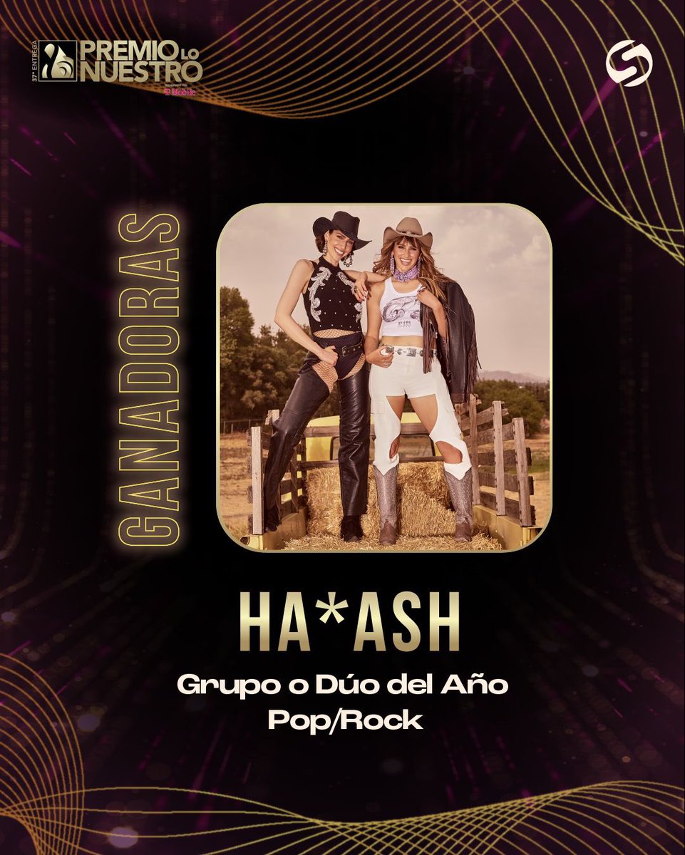 Felicidades <a href="/haashoficial/">Ha*Ash</a> por el <a href="/premiolonuestro/">Premio Lo Nuestro</a> Grupo o Dúo del Año Pop/Rock. 🙌🏼🫶🏻🤩