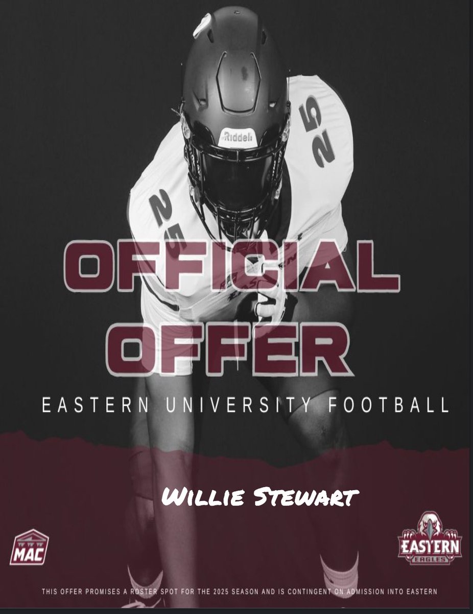 WStawie's tweet photo. I can’t believe that this has happened I just got the opportunity to go to Eastern University GO EAGLES 🦅 🔥🔥🔥@EUEaglesFB @Flashy5k https://t.co/gKfVcAOoke