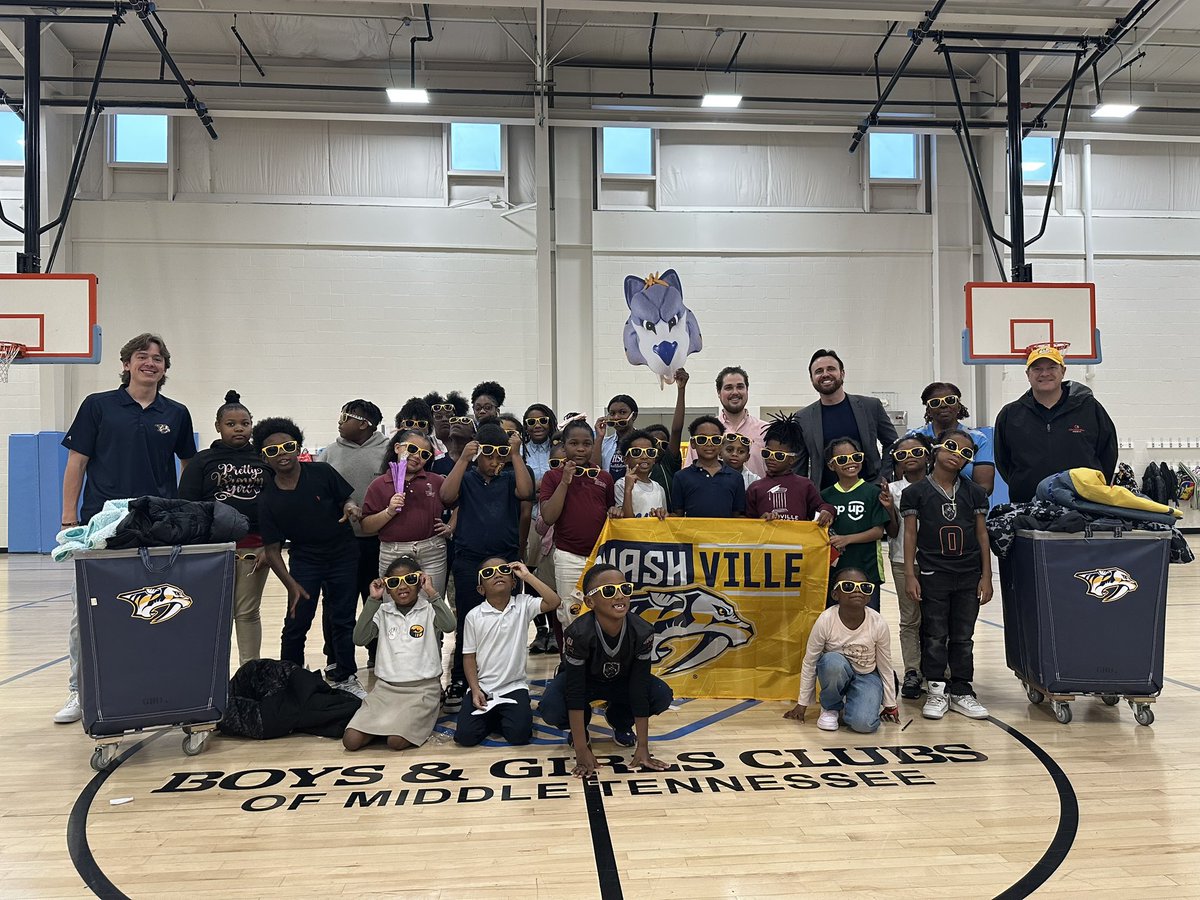 Nashville Predators Foundation (@predsfoundation) on Twitter photo Earlier this winter, alongside <a href="/1025TheGame/">102.5 The Game</a>, we held a coat drive for the <a href="/BGCMidTN/">Boys & Girls Clubs of Middle Tennessee</a>! A few weeks ago, we delivered the coats to the sweetest kids! Thank you, Smashville for your generosity and for helping keep Nashville warm for the winter! Earlier this winter, alongside <a href="/1025TheGame/">102.5 The Game</a>, we held a coat drive for the <a href="/BGCMidTN/">Boys & Girls Clubs of Middle Tennessee</a>! A few weeks ago, we delivered the coats to the sweetest kids! Thank you, Smashville for your generosity and for helping keep Nashville warm for the winter!
