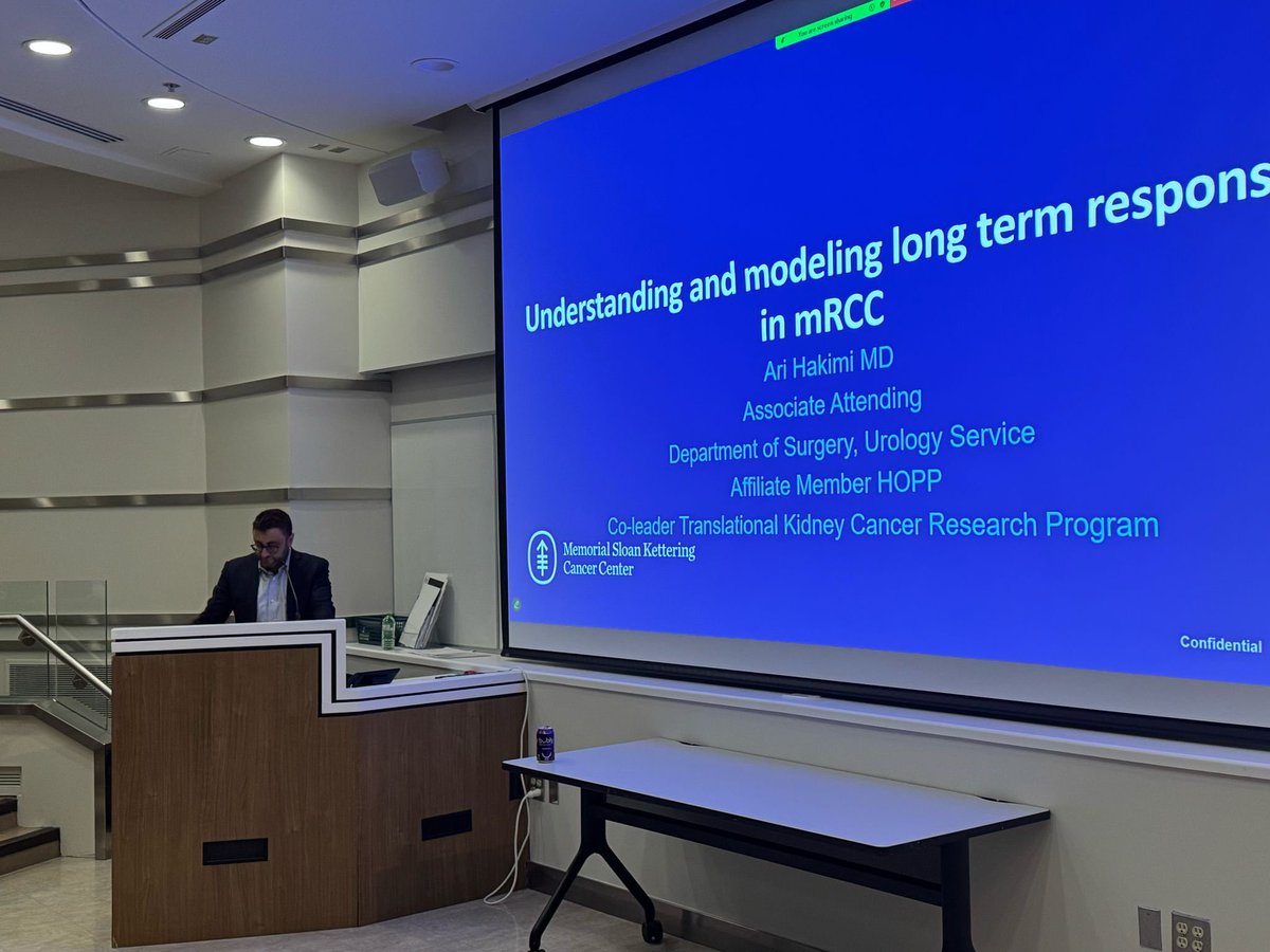 Dr. Ari Hakimi, this year's Menkes Professor is currently delivering his talk.  #MenkesLecture #UrologicalRenalDisease🥼🔬