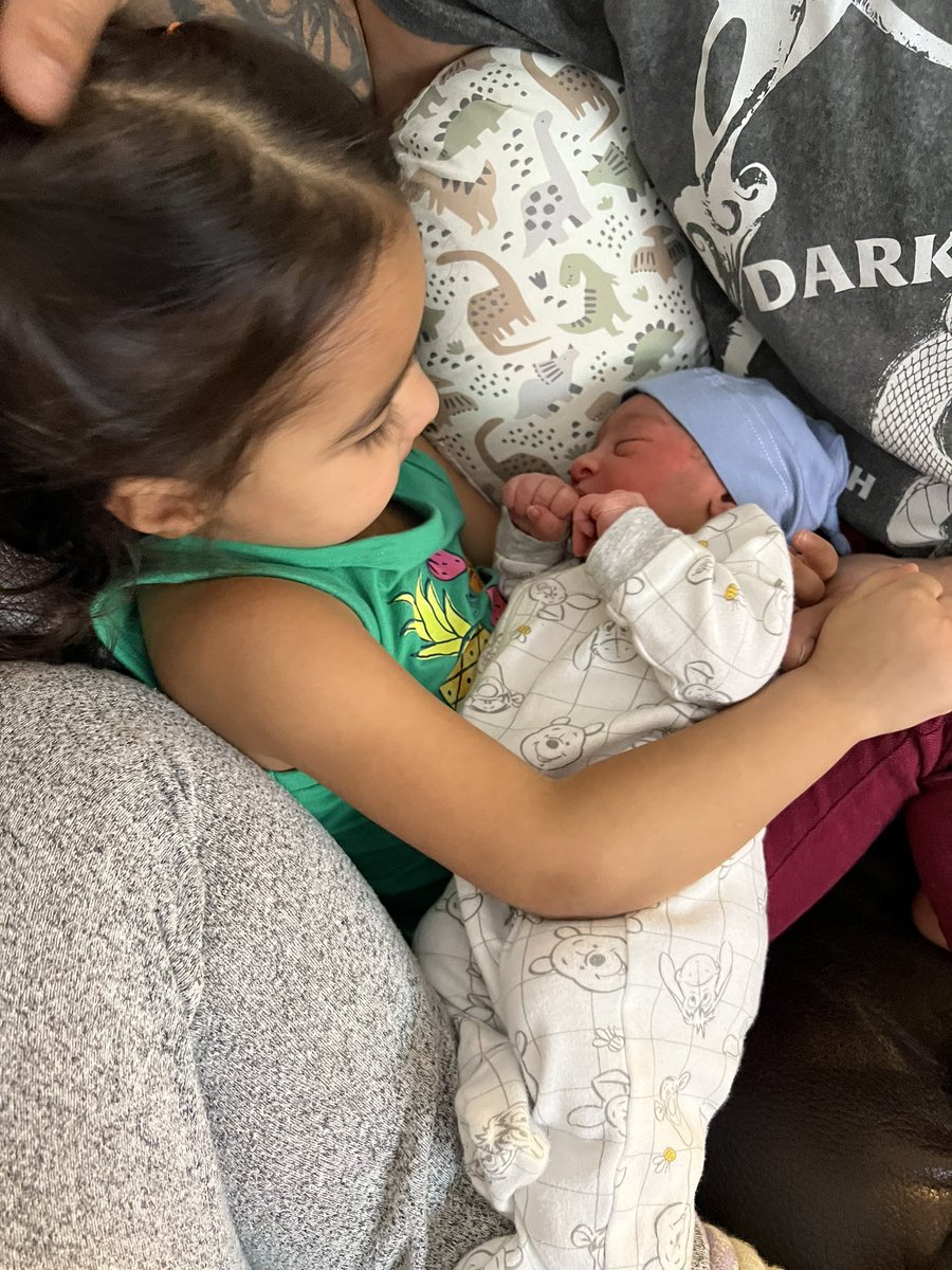 FearlesslyJulii's tweet photo. He’s here and our family is complete ❤️ 
Introducing Levi Alexander, born this morning at 7:13 am and weighing 6 lbs 6 ounces.
He was very excited to meet his big sister, as he came flying out after only 2 minutes of pushing 😂
We are in love 🫶🏼 https://t.co/Kwigv53SgD