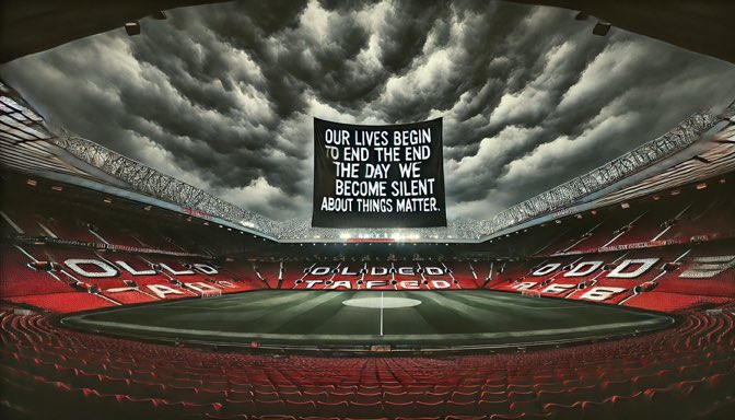 🚨🚨🚨

#EmptyOldTrafford 

“Our lives begin to end the day we become silent about things that matter.”

#MUFC #GlazersOUT #FullSaleONLY