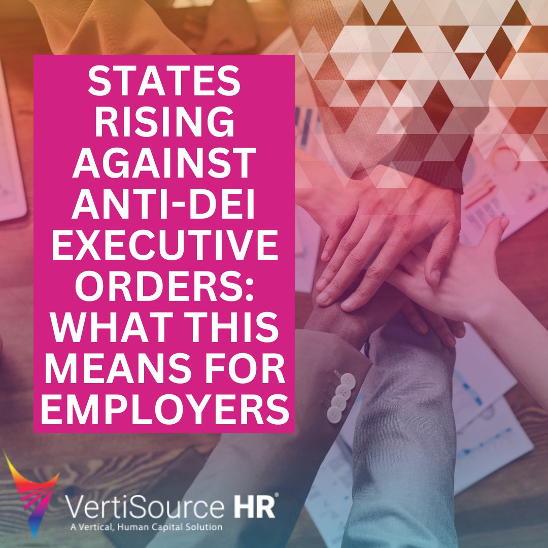vertisourcehr's tweet photo. Since returning to office, President Trump has taken executive actions to remove DEI initiatives and programs from the workplace. 

Read the full story on our blog https://t.co/wCLlSsKMix

#VertiSourceHR #HRNews #humanresources https://t.co/JbBVEjbmcR