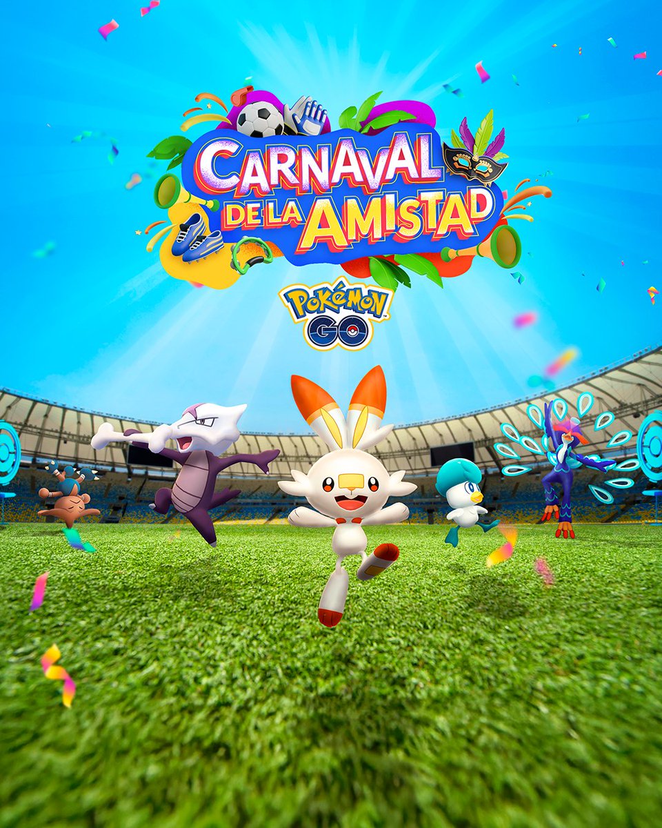 Prepárense para bailar y festejar durante el evento Carnaval de la Amistad. 

¡Encuentren Pokémon con temática del evento, disfruten de las bonificaciones e interactúen con otros Entrenadores para completar la Investigación!

Conozcan más aquí: bit.ly/4baaKoC
