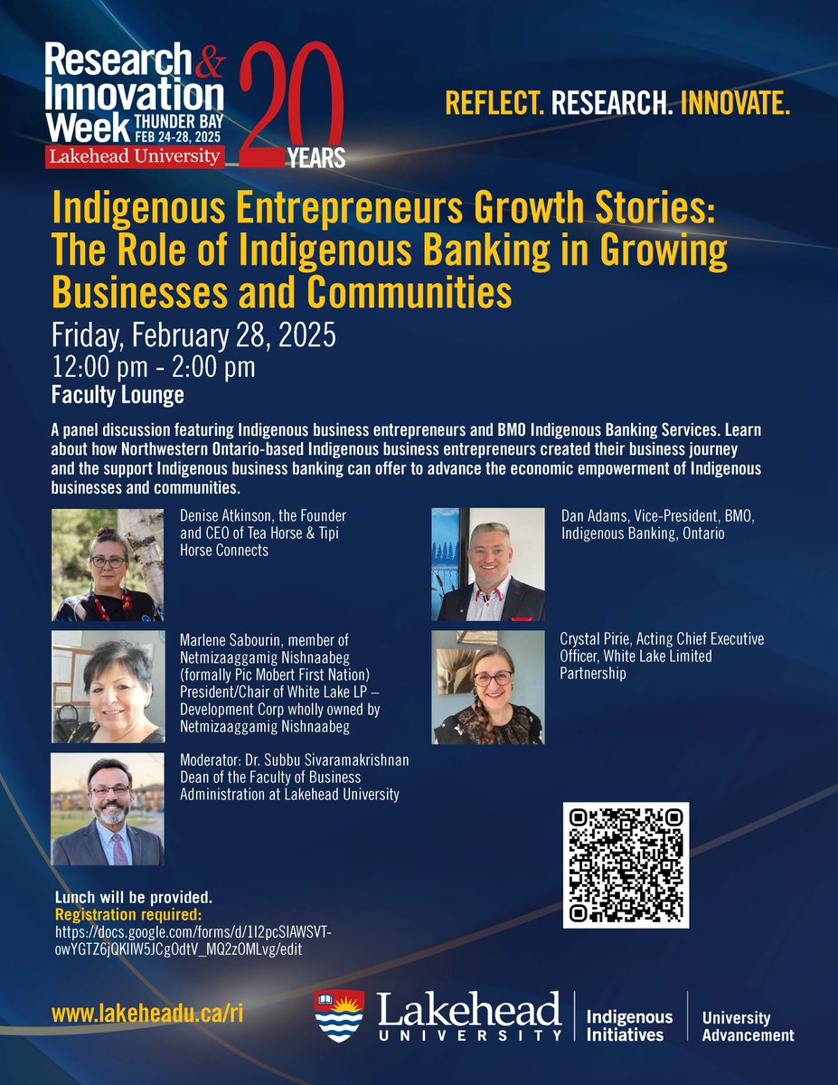 Join us on Feb 28 at <a href="/mylakehead/">Lakehead University</a> for a panel on Indigenous Entrepreneurs' Growth Stories! 🌱 Learn how Indigenous businesses thrive with support from Indigenous banking services.
🍽 Lunch provided! Don’t miss this important discussion.
🔗 More info: buff.ly/3QsCk72