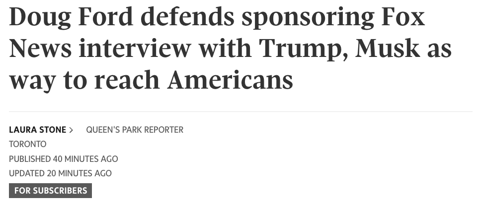 BonnieHQ's tweet photo. Sean Hannity and his network just got millions of your taxpayer dollars thanks to Doug Ford. 

Meet the guy whose salary you just paid for.🧵 https://t.co/7yyOolDf8M