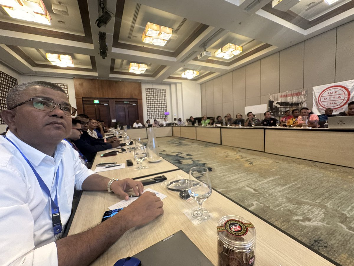 TEAMmaldives's tweet photo. We are pleased to share that our President @YSaleem3 GS @MateyZakir participated in the IUFAP Regional Hotel &amp; Tourism Workers Conference, held in Nadi, Fiji, on Feb 20-21, 2025. A platform to discuss wins &amp; challenges on organizing tourism workers of the region Thank you @iufap https://t.co/yfaL7Xg2wM