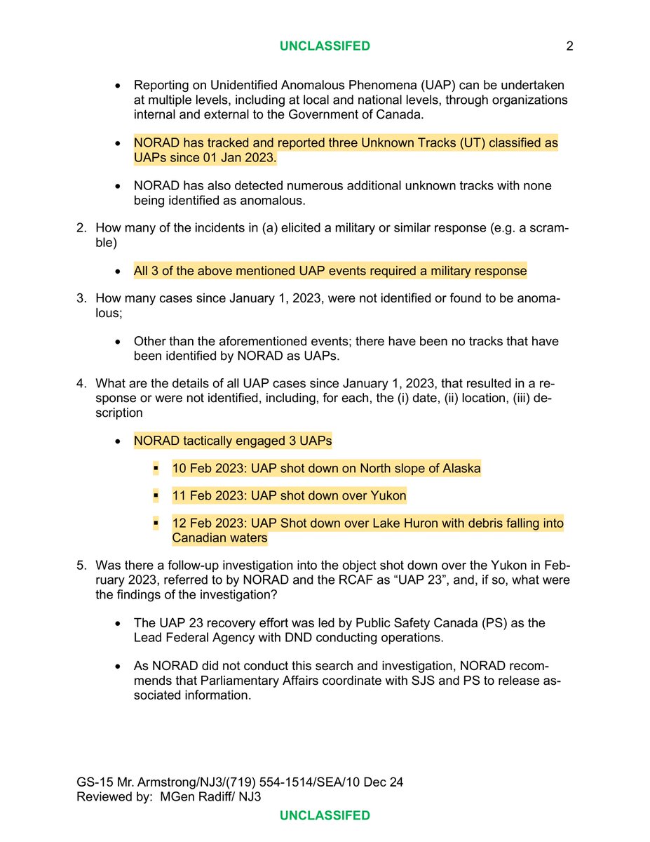 Daniel Otis (@dsotis) on Twitter photo Canadian 🇨🇦 lawmaker <a href="/LarryMaguireMP/">Larry Maguire</a> never received an official response to the below questions about UAP detected by NORAD over North America since 2023 — but researcher <a href="/Teg_OM/">Teg</a> managed to get answers via a 🇺🇸 FOIA request to <a href="/USNorthernCmd/">U.S. Northern Command</a>. Learn more👉x.com/Teg_OM/status/…🔍 Canadian 🇨🇦 lawmaker <a href="/LarryMaguireMP/">Larry Maguire</a> never received an official response to the below questions about UAP detected by NORAD over North America since 2023 — but researcher <a href="/Teg_OM/">Teg</a> managed to get answers via a 🇺🇸 FOIA request to <a href="/USNorthernCmd/">U.S. Northern Command</a>. Learn more👉x.com/Teg_OM/status/…🔍