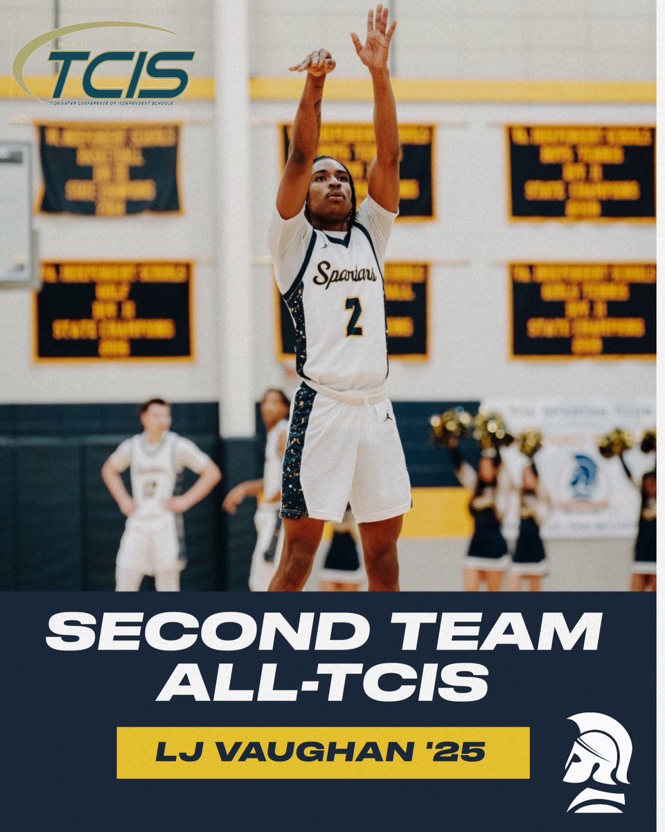 Congratulations to LJ Vaughan ‘25 for being named 2nd Team All-TCIS Conference!

The senior floor general averaged 9 ppg,  4 Apg &amp; 3 spg over the course of the regular season. #GoSpartans #804varsity <a href="/henricosports/">henricosports (from RVA Sports Network)</a>