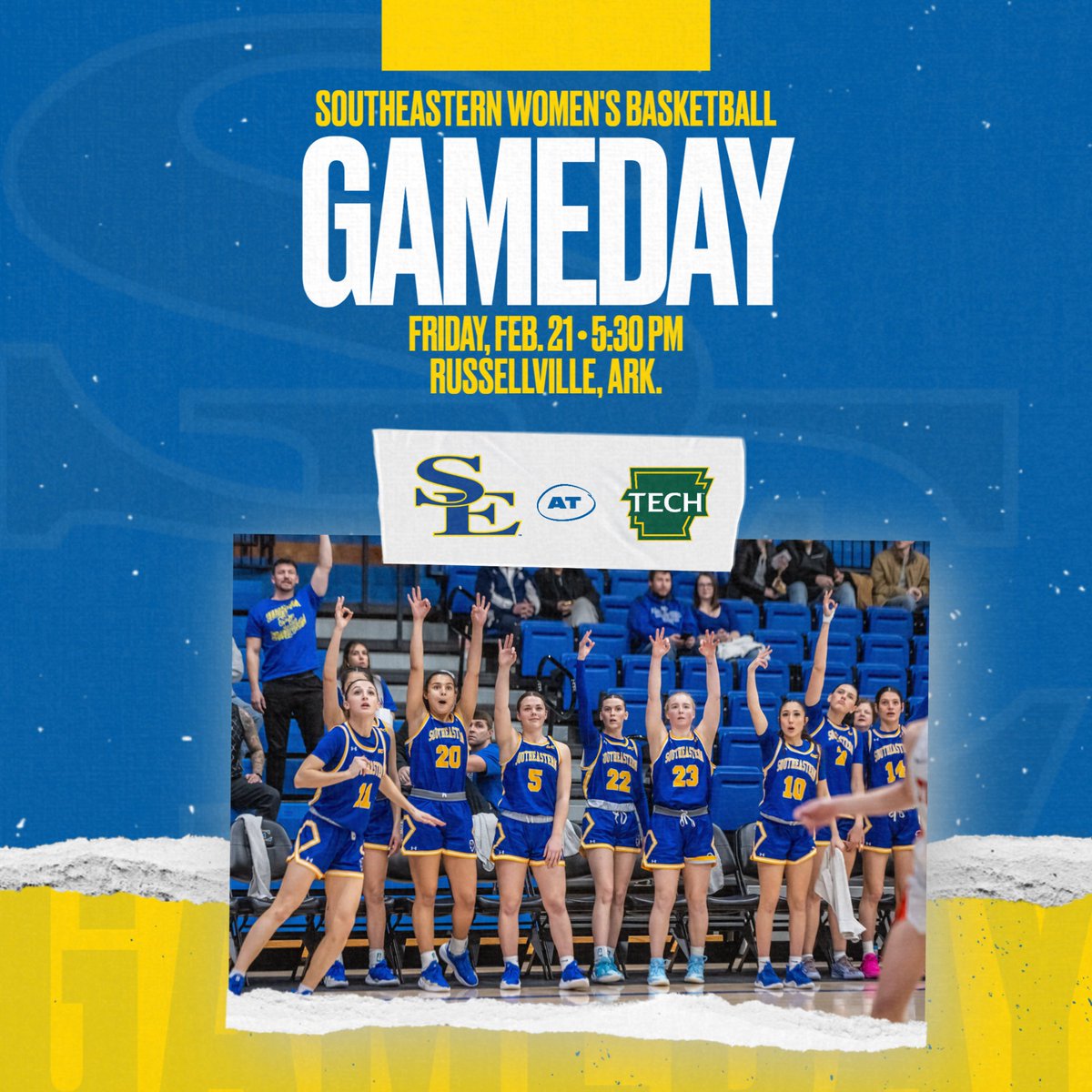 Southeastern Athletics (@gosoutheastern) on Twitter photo FRIDAY NIGHT HOOPS ‼️🏀
🆚Arkansas Tech
📍Russellville, Ark.
⏰5:30 p.m.
🏟️Tucker Coliseum
🔗gosoutheastern.com/coverage
<a href="/SavageStormWBB/">Savage Storm WBB</a> l #GoSoutheastern l #TakeCover FRIDAY NIGHT HOOPS ‼️🏀
🆚Arkansas Tech
📍Russellville, Ark.
⏰5:30 p.m.
🏟️Tucker Coliseum
🔗gosoutheastern.com/coverage
<a href="/SavageStormWBB/">Savage Storm WBB</a> l #GoSoutheastern l #TakeCover