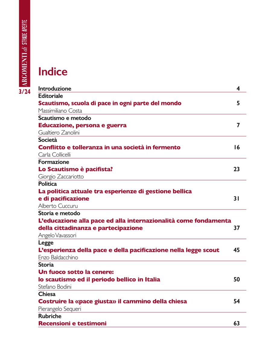 È uscito il n. 3/2024 di 𝘼𝙧𝙜𝙤𝙢𝙚𝙣𝙩𝙞: ᴇᴅᴜᴄᴀᴢɪᴏɴᴇ, ɢᴜᴇʀʀᴀ ᴇ ᴘᴀᴄᴇ – ɪᴛɪɴᴇʀᴀʀɪ ᴅɪ ᴇᴅᴜᴄᴀᴢɪᴏɴᴇ ᴀʟʟᴀ ᴘᴀᴄɪꜰɪᴄᴀᴢɪᴏɴᴇ ɴᴇɪ ᴄᴏɴꜰʟɪᴛᴛɪ.
𝘽𝙪𝙤𝙣𝙖 𝙡𝙚𝙩𝙩𝙪𝙧𝙖 
Versione digitale sul nostro sito: 
masci.it/riviste/argome…

#MASCI