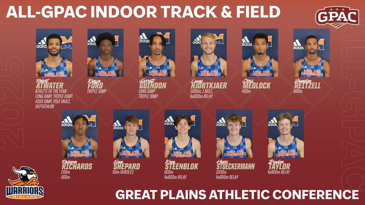 MTF: Atwater Earns Top Honor; Eleven Warriors Named All-GPAC (<a href="/Midland_TFXC/">Midland TF/XC</a>)
midlandathletics.com/x/28c3d
