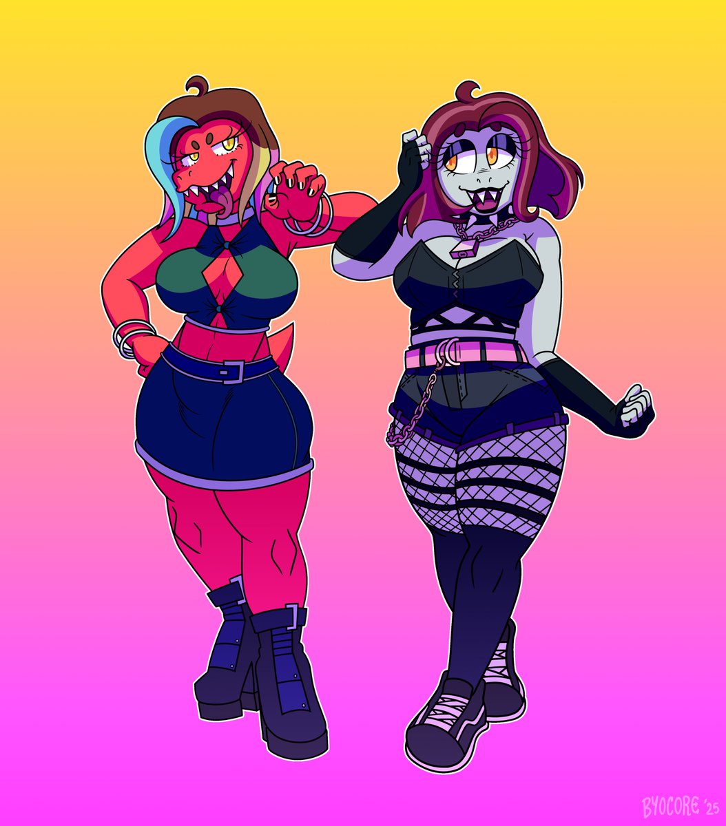 Jane and Jasmine on their way to ruin your day!! 🤯😈
#art #furryart