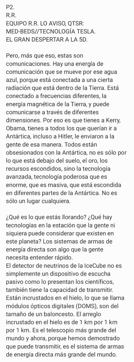 ALIENEGRO's tweet photo. P2.
R.R. 
EQUIPO R.R. LO AVISO, QTSR:
MED-BEDS//TECNOLOGÍA TESLA.
EL GRAN DESPERTAR A LA 5D.
@SIUKRA12. https://t.co/cLczH7xrTE