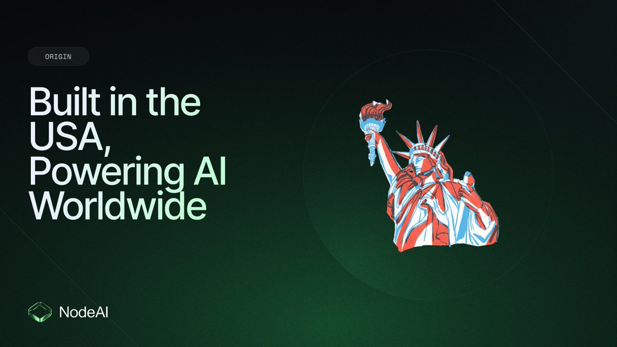 🇺🇸 Proudly Made in America! 

NodeAI $GPU has officially been awarded the "Made in America" tag by CMC! 🏆

Our team’s origin was fully verified as part of this process, reinforcing our commitment to transparency and innovation.

Check it out here: coinmarketcap.com/currencies/nod…