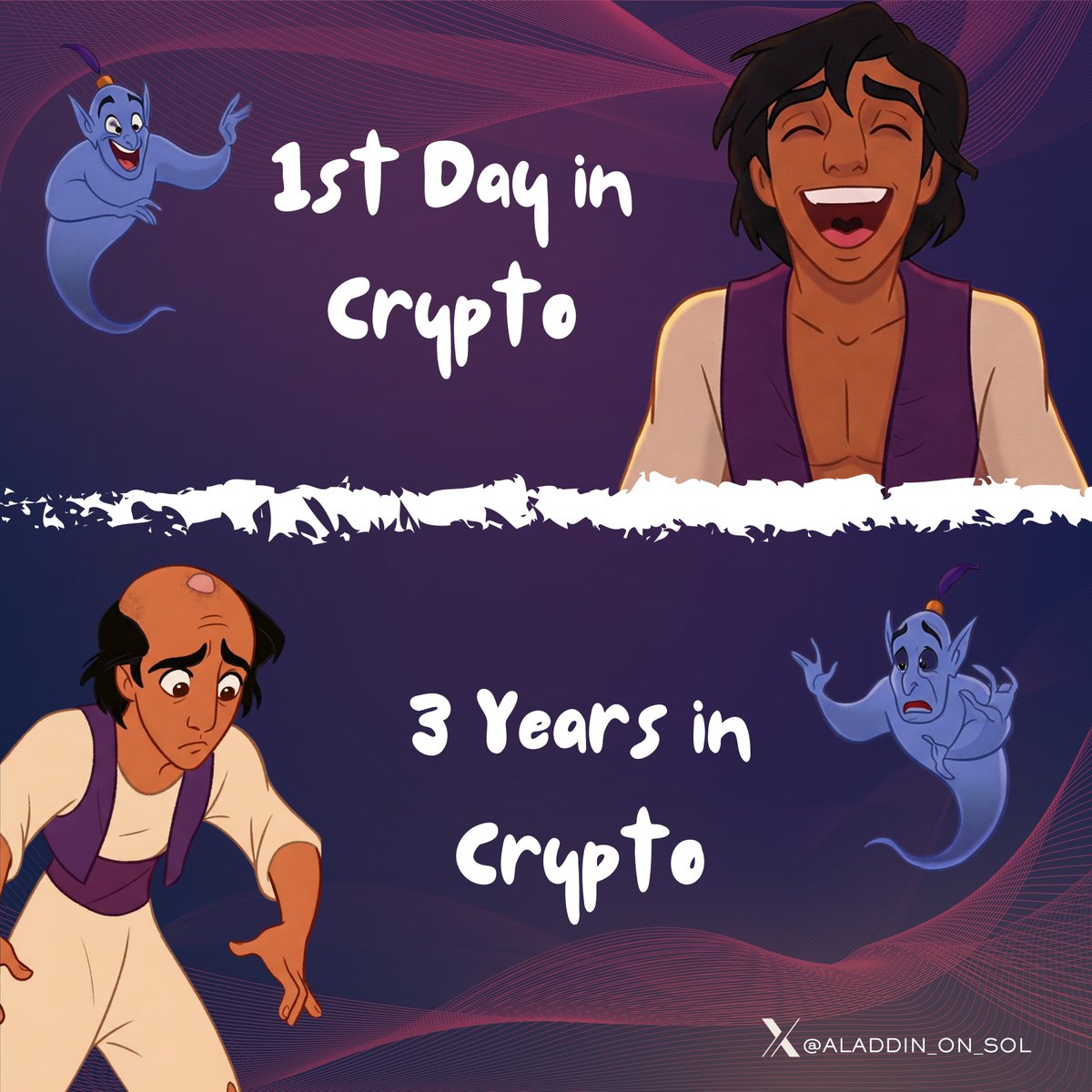 ALADDIN_ON_SOL's tweet photo. Day 1 in crypto: 'I'm gonna be rich!'
3 years later: 'What even IS a stablecoin?!'
#CryptoLife #Cryptocurrency #BlockchainHumor #CryptoJourney #Web3 #Memes #AladdinCrypto 😂
#aladdinonsol
@ALADDIN_ON_SOL https://t.co/QpPaOepSkR