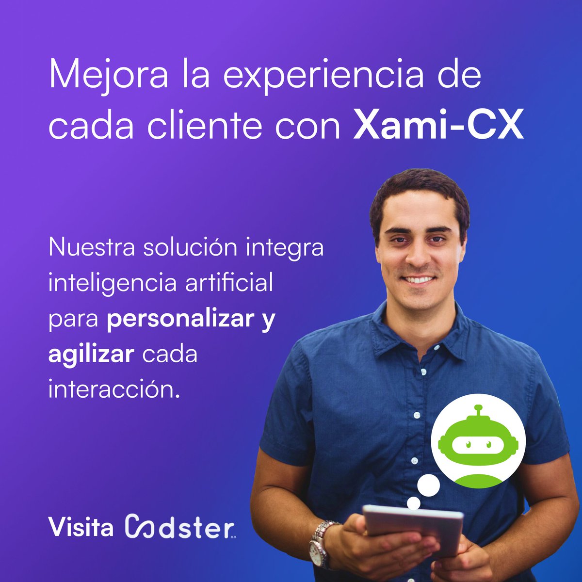 Codster_io's tweet photo. Innova en servicio al cliente con Xami-CX: agentes inteligentes, visualización dinámica, y personalización avanzada. Descubre cómo transformar tu negocio en nuestra página. https://t.co/xzlNYHfwfY https://t.co/kXtINGDzgs