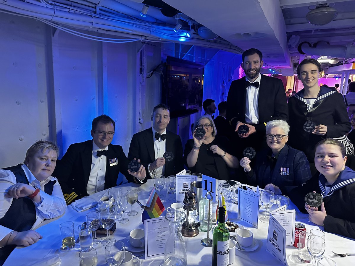 maccads's tweet image. A fantastic night on HMS Belfast celebrating the LGBTQ+ 25th anniversary with the RNA @Royalnavalassociation Proud to be involved