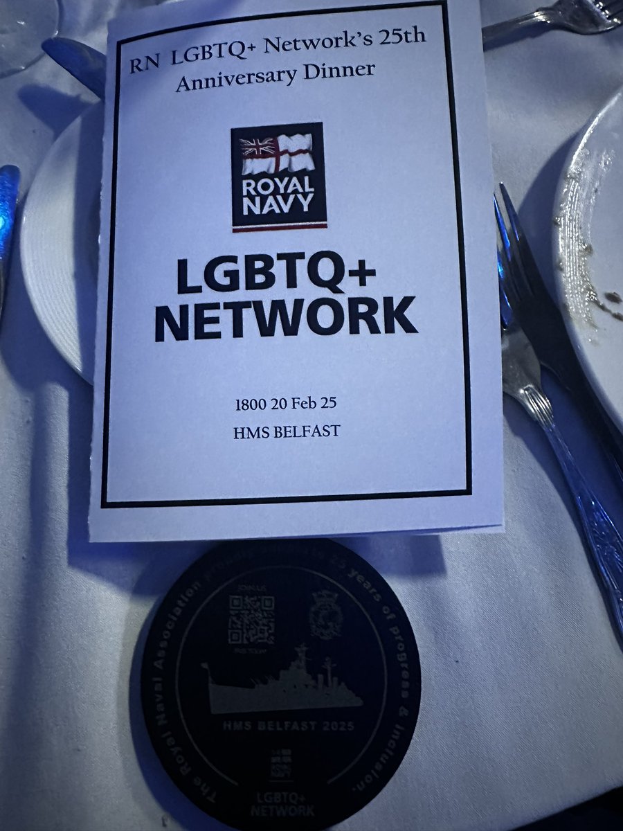 maccads's tweet image. A fantastic night on HMS Belfast celebrating the LGBTQ+ 25th anniversary with the RNA @Royalnavalassociation Proud to be involved