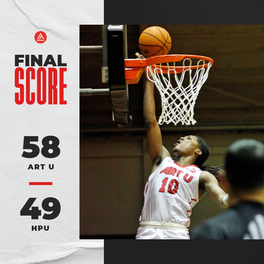 Tying their season-high with 14 steals and holding Hawaii Pacific to under 20 percent shooting from the field in the second half, <a href="/ARTUMBB/">ART U MBB</a> never trailed en route to its 58-59 #PacWestMBB victory over Hawaii Pacific! #ArtSchool