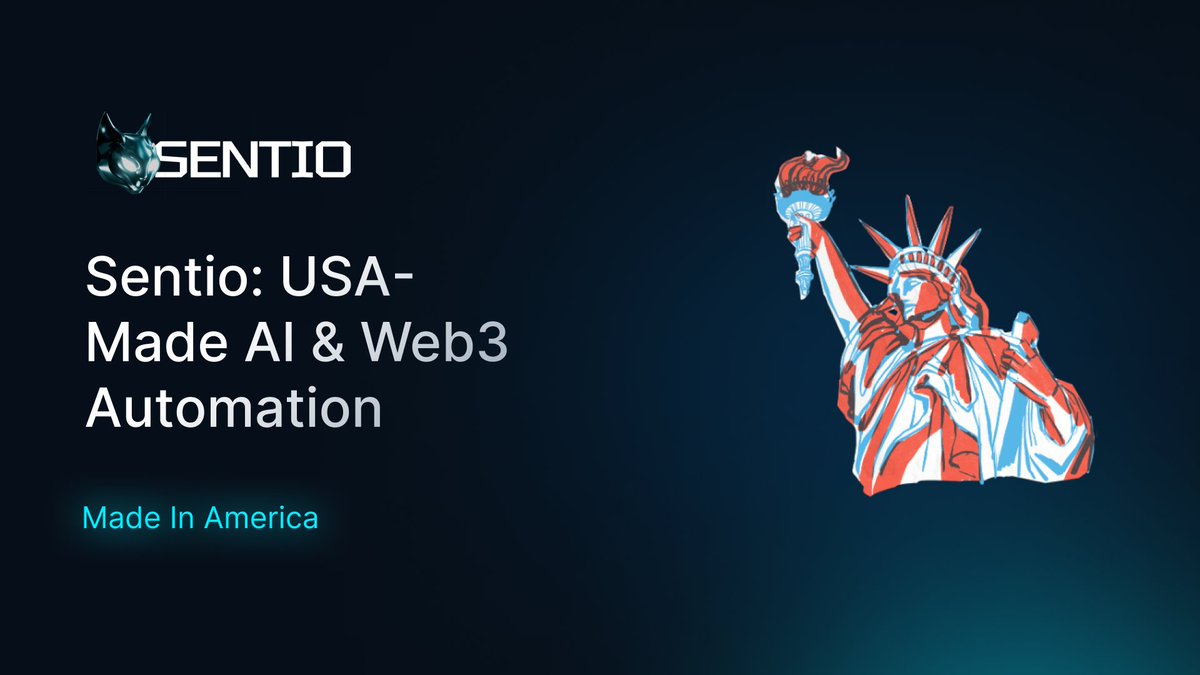 sentio_ai's tweet photo. 🇺🇸 Proudly Made in America!  

Sentio $SEN has officially been awarded the "Made in America" tag by CMC & CG! 👑 

Our team’s origin was fully verified as part of this process, reinforcing our commitment to transparency and innovation.

https://t.co/KEJACHTao6
https://t.co/CAK1Zpj5xU

#MadeInAmerica #Sentio #Web3 #AI #Automation