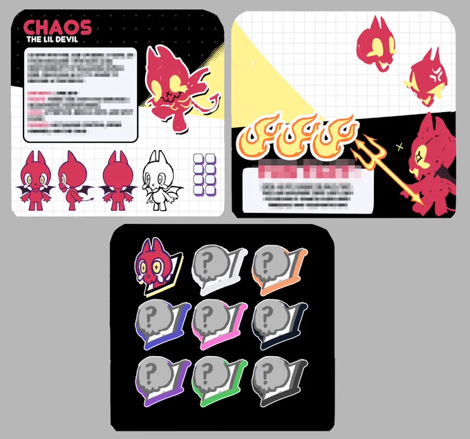 (OC)trying to use my time with no comms to work on my lil skelecuties and make proper character sheets for them but here's a look at chaos my lil devil!!! 