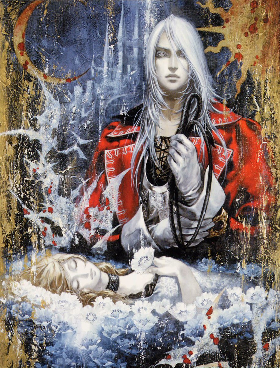 Dreamboum's tweet photo. Ayami Kojima would draw the most striking art and beautiful men for the Castlevania series, go back to drawing yaoi smut OCs and fanart, and then come back even stronger and more skilled. A true industry legend, she married hobby and work https://t.co/TdqPhUtPTa