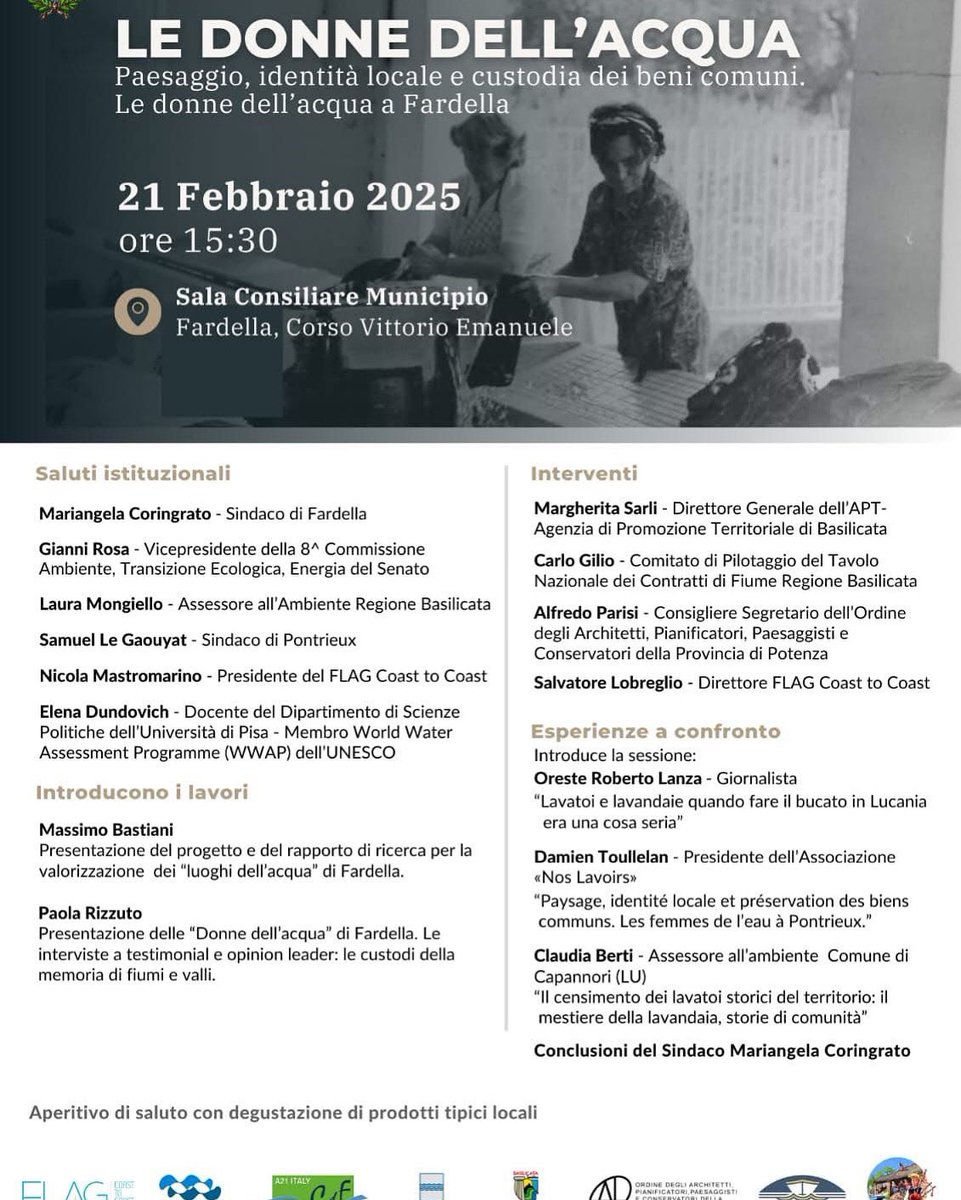PrRizzuto's tweet photo. il Progetto donne dell’Acqua sbarca a Fardella!!Le Donne dell’Acqua, una campagna del Tavolo Nazionale dei Contratti di Fiume dedicata alla riscoperta e valorizzazione del patrimonio storico e culturale dei luoghi identitari dell’acqua, emblemi di socialità e di lavoro femminile https://t.co/ILcfpQHZ41