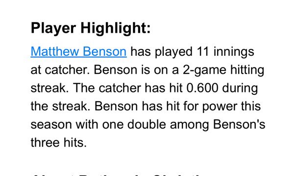 Early Season Highlight