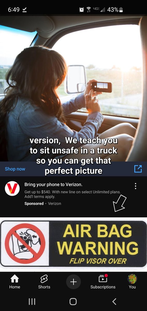 GuninGames's tweet photo. I added the text and the airback photo on the bottom, but the ad from Verizon I saw on YouTube https://t.co/0rdeGhN1dN